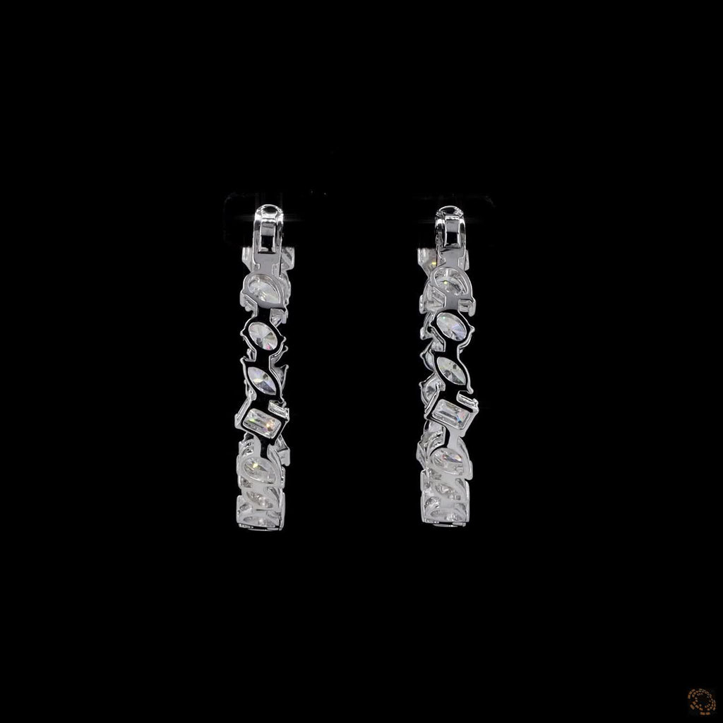 11.28 Ct Lab Grown Diamond Multi-Shape Drop Earrings