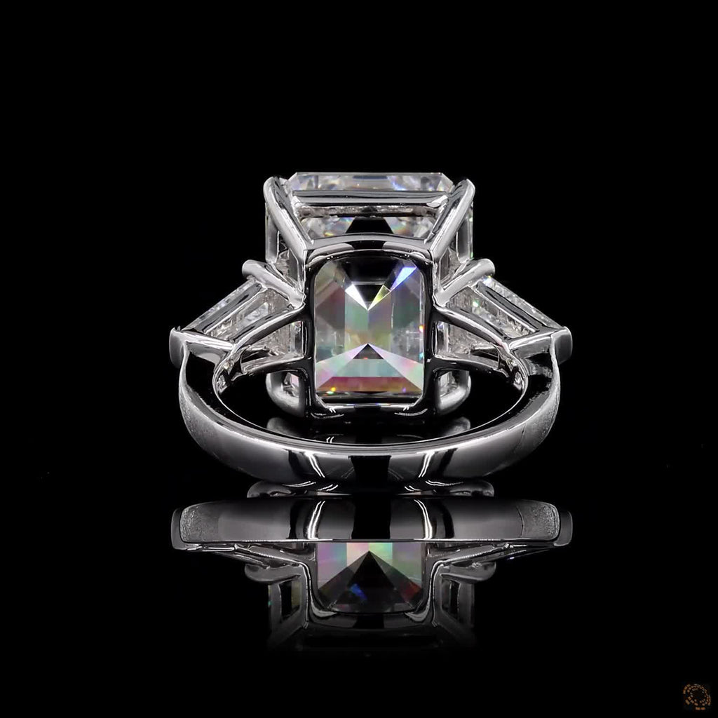 14.05 Ct Emerald cut ring large, Emerald cut Engagement Ring