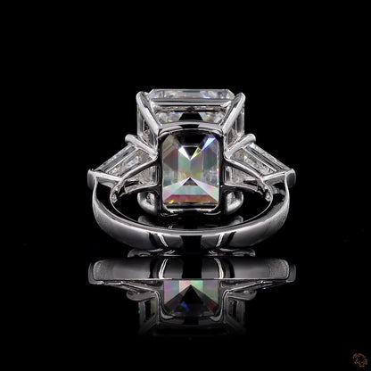 14.05 Ct Emerald cut ring large, Emerald cut Engagement Ring