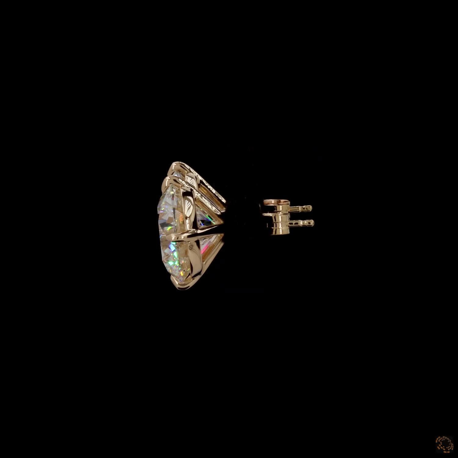 12.14 Ct High-clarity Round Brilliant Cut diamonds showing intense fire and brilliance