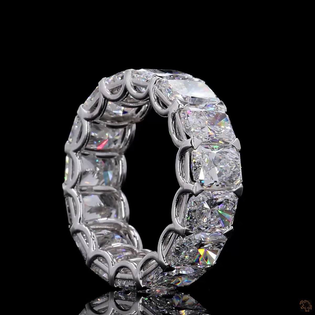 11.84 Ct Radiant Cut Lab Diamond Ring, White Gold Radiant Eternity Ring, Cushion Cut Eternity Band, Shared-Prong Radiant Band, Anniversary Eternity Ring