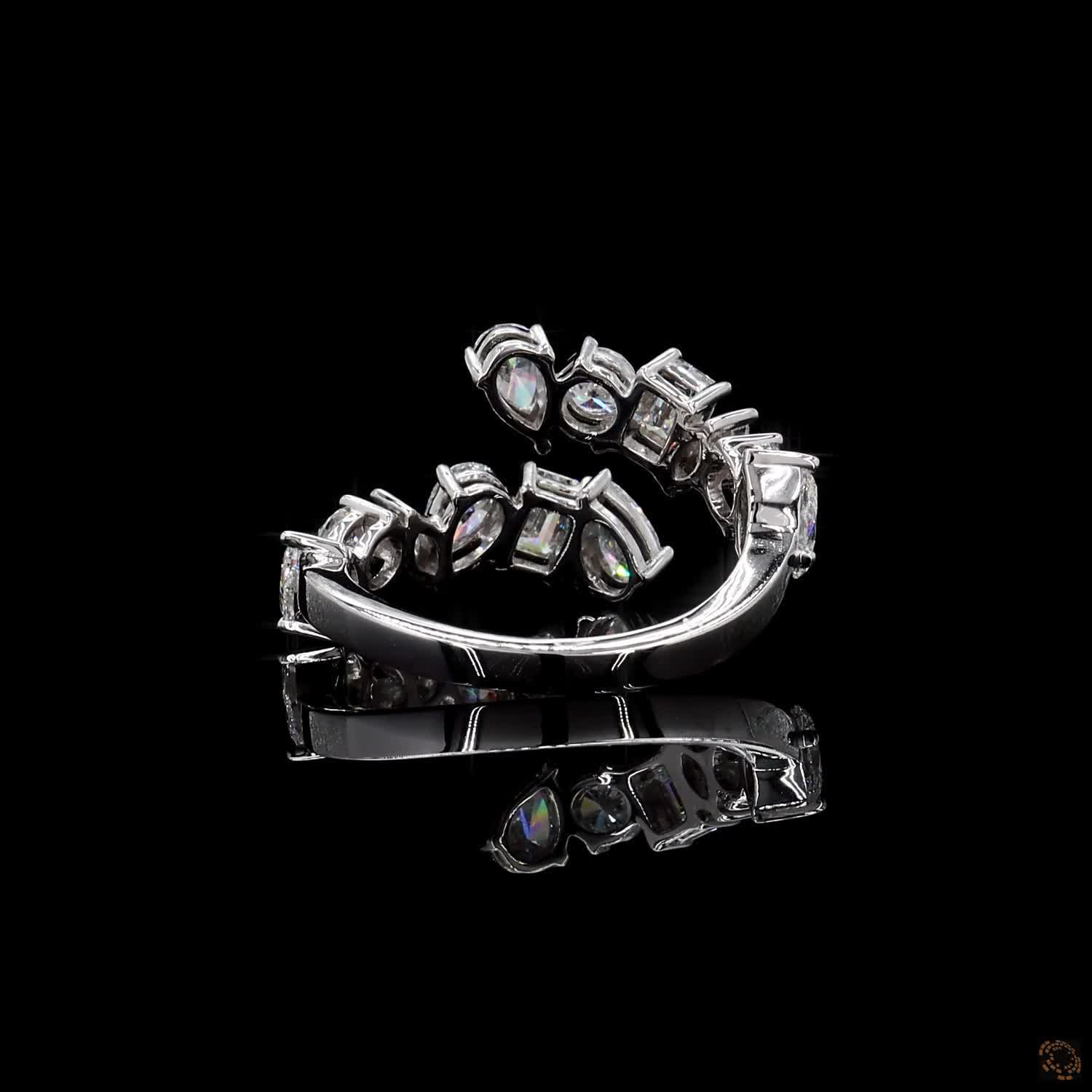 1.87 Ct Solid Gold Statement Ring, White Gold Engagement Ring