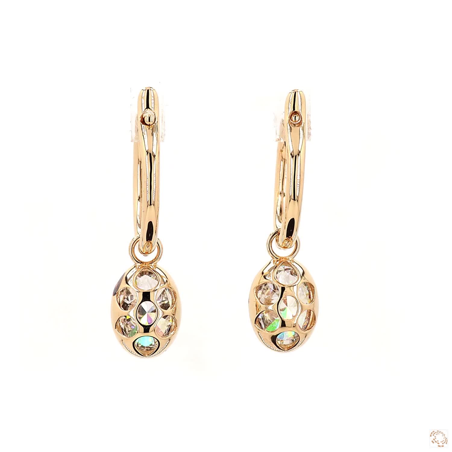 3.06 Ct 14K Gold Oval Solitaire Diamond Dangle Hoop Earrings – Black Rhodium Framed Drop Earrings