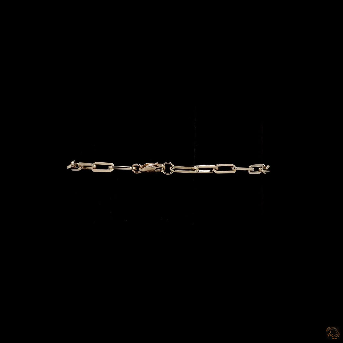 3.09 Ct East-West Oval Cut Diamond Paperclip Link Bracelet in Yellow Gold