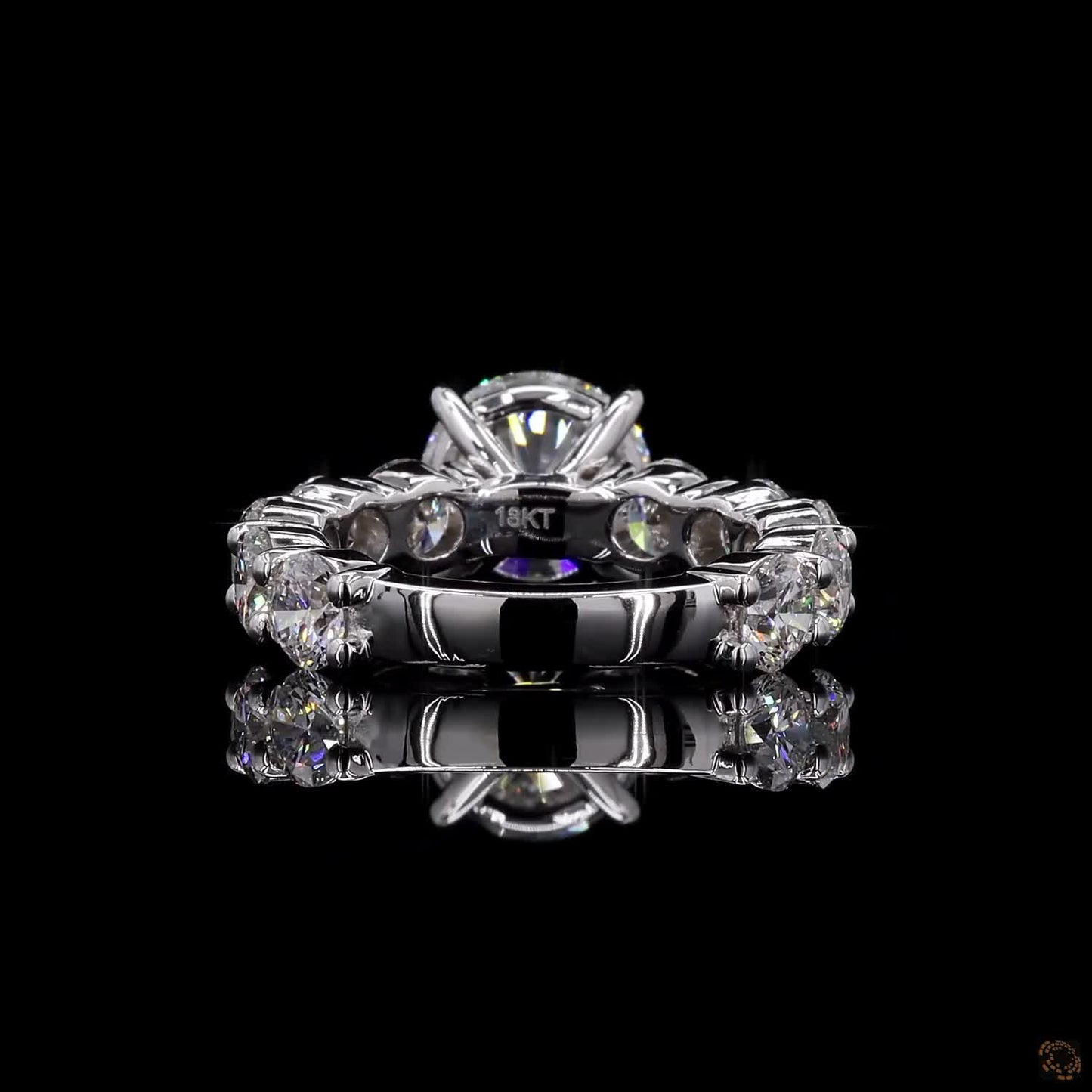 5.45 Ct Round Cut Lab Grown Diamond Ring  Pave Engagement Ring