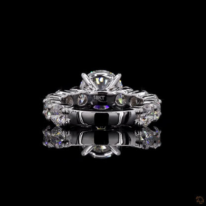 5.45 Ct Round Cut Lab Grown Diamond Ring  Pave Engagement Ring