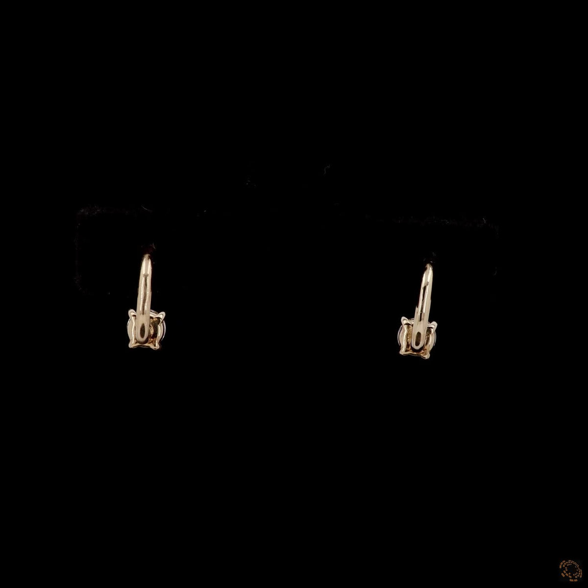 0.45 Ct 14K Yellow Gold Round Diamond Ear Jackets | Convertible Two-Stone Front-Back Solitaire Earrings