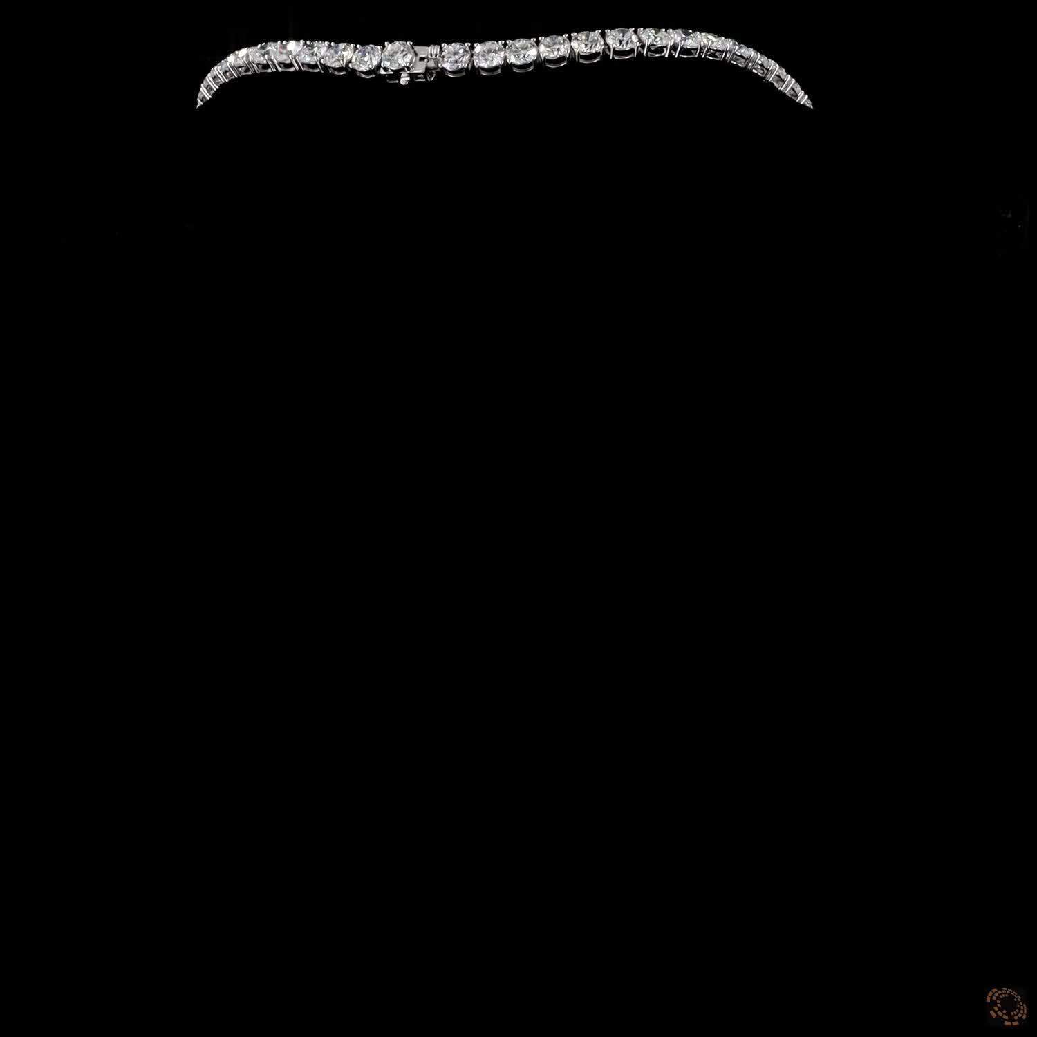 72.60 Ct 14K White Gold Graduated Round Diamond Statement Eternity Necklace