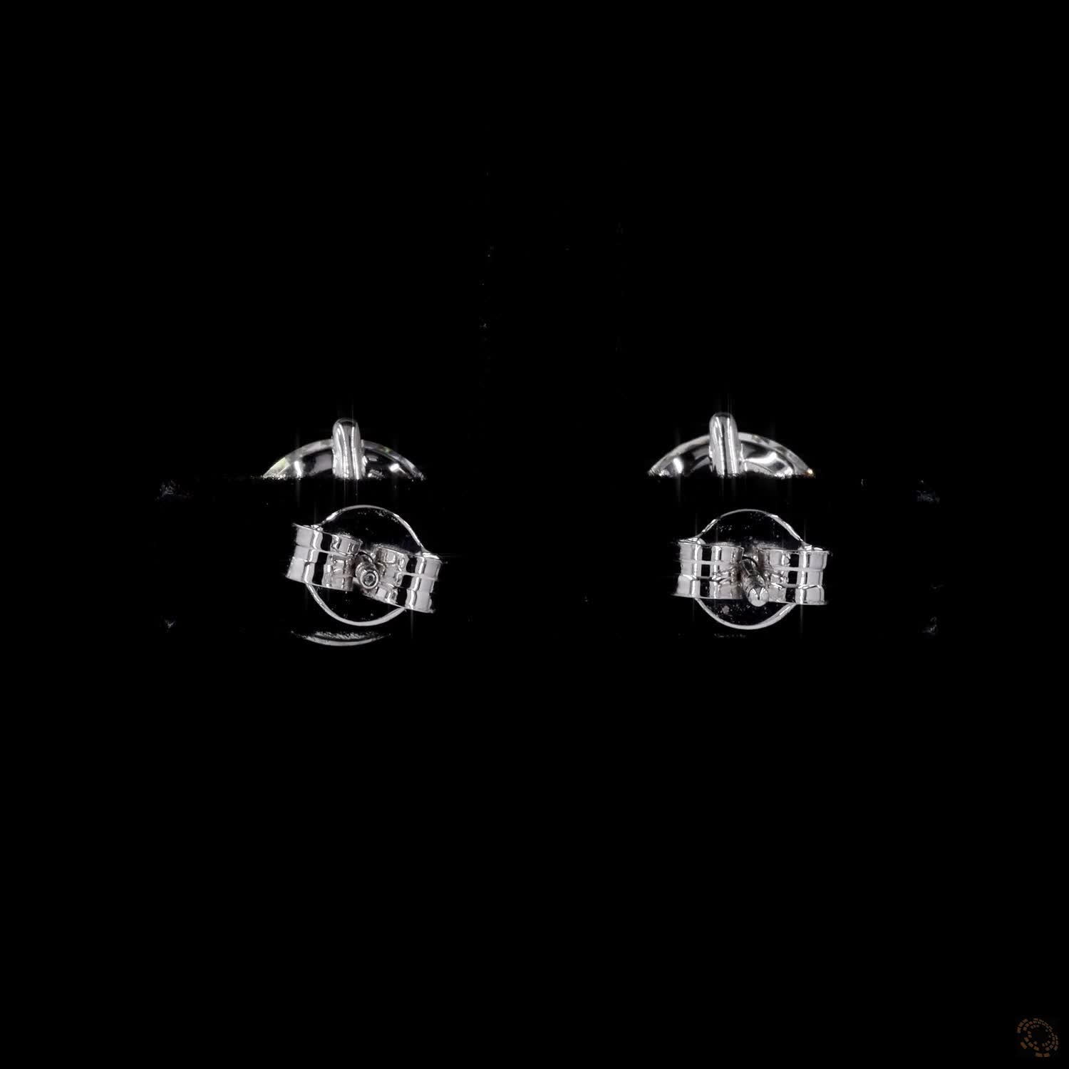 5.00 ct Round Cut Diamond Solitaire Stud Earrings in 14K White Gold | 3-Prong Martini Single-Claw Setting