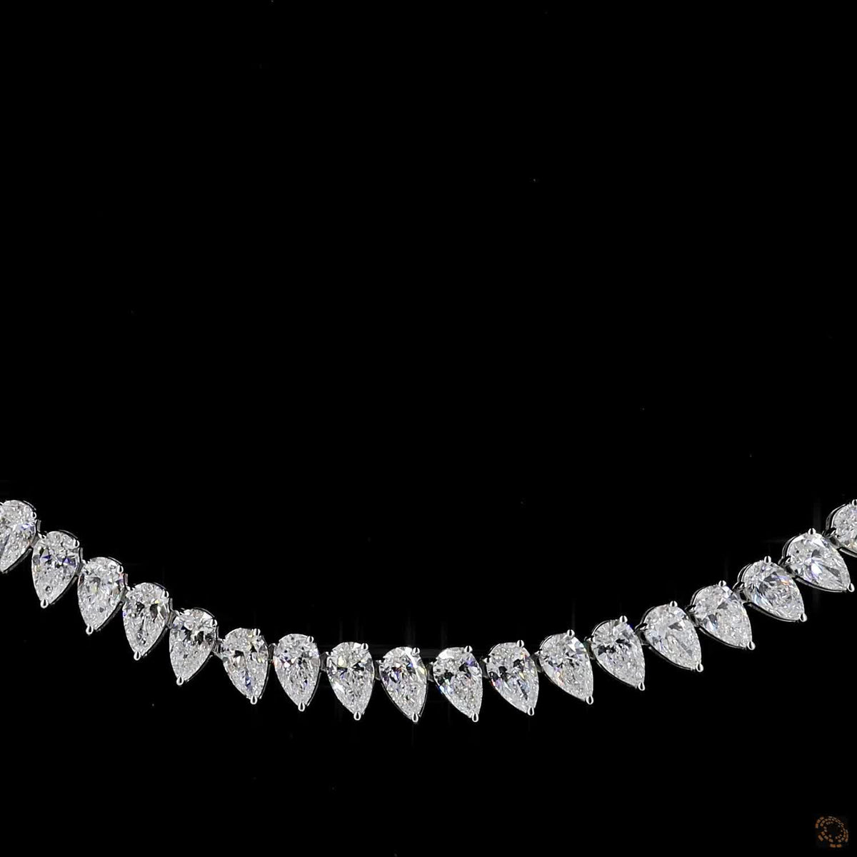 20.16 Ct Luxury Pear Shape Diamond Tennis Necklace for Women | White Gold Wedding Jewelry