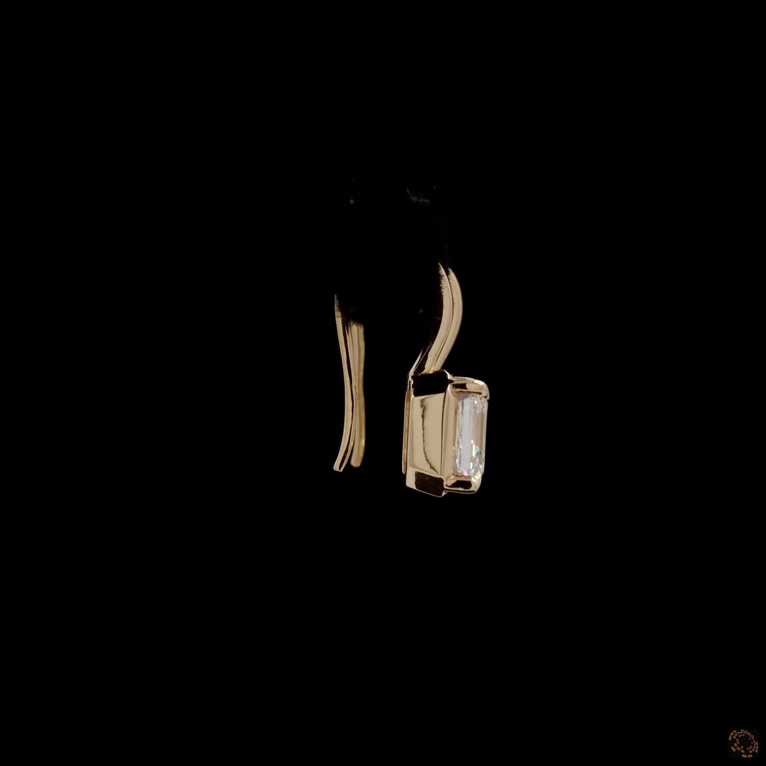 2.11 Asscher Cut Diamond Bezel-Set Leverback Drop Earrings in Yellow Gold
