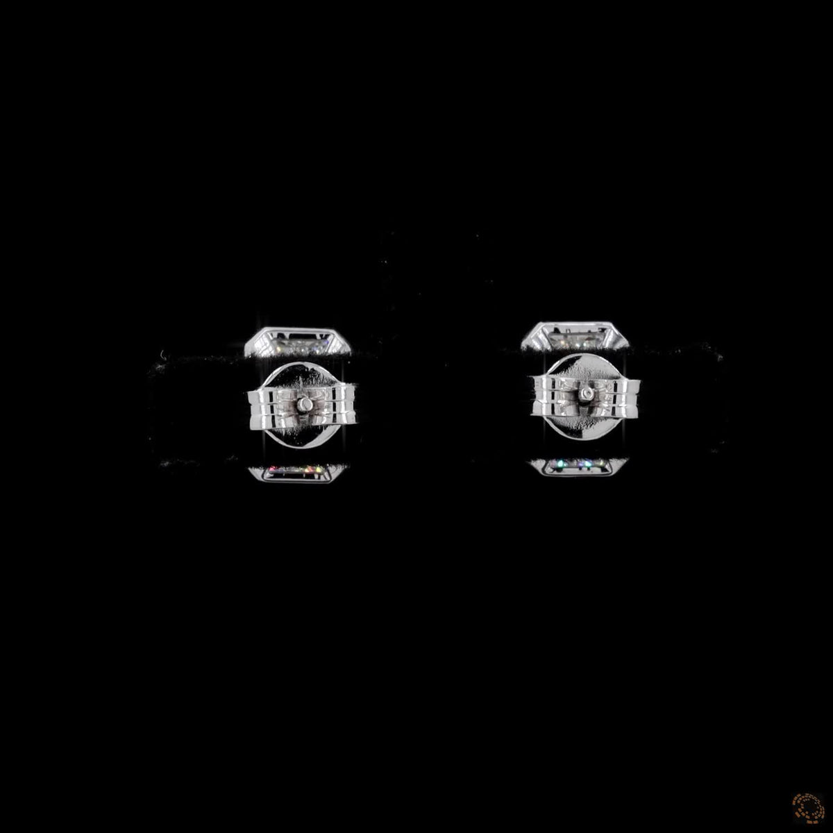 3.05 Ct Emerald Cut Diamond Stud Earrings White Gold Emerald Diamond Studs
