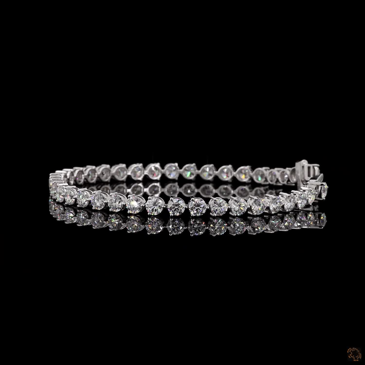 8.84 Ct Classic Round Cut Moissanite Tennis Bracelet – 14K White Gold Finish Fine Jewelry