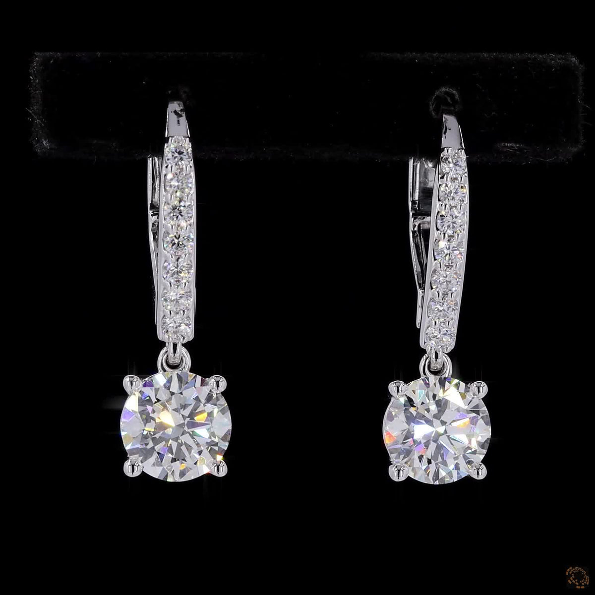2.33 Ct White Lab-Created Sapphire Hoop Earrings in Sterling