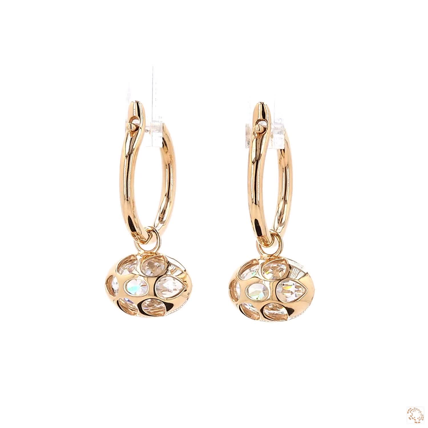 4.09 Ct Oval Cut Diamond Dangle Huggie Hoop Earrings, 14K Gold East-West Drop Earrings