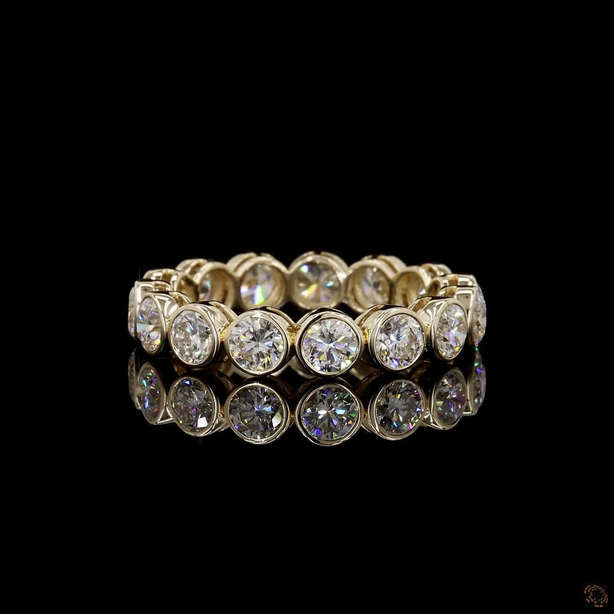 2.79 Ct Round Cut Diamond Bezel Eternity Band – 14KYellow Gold Floating Bezel Wedding Ring