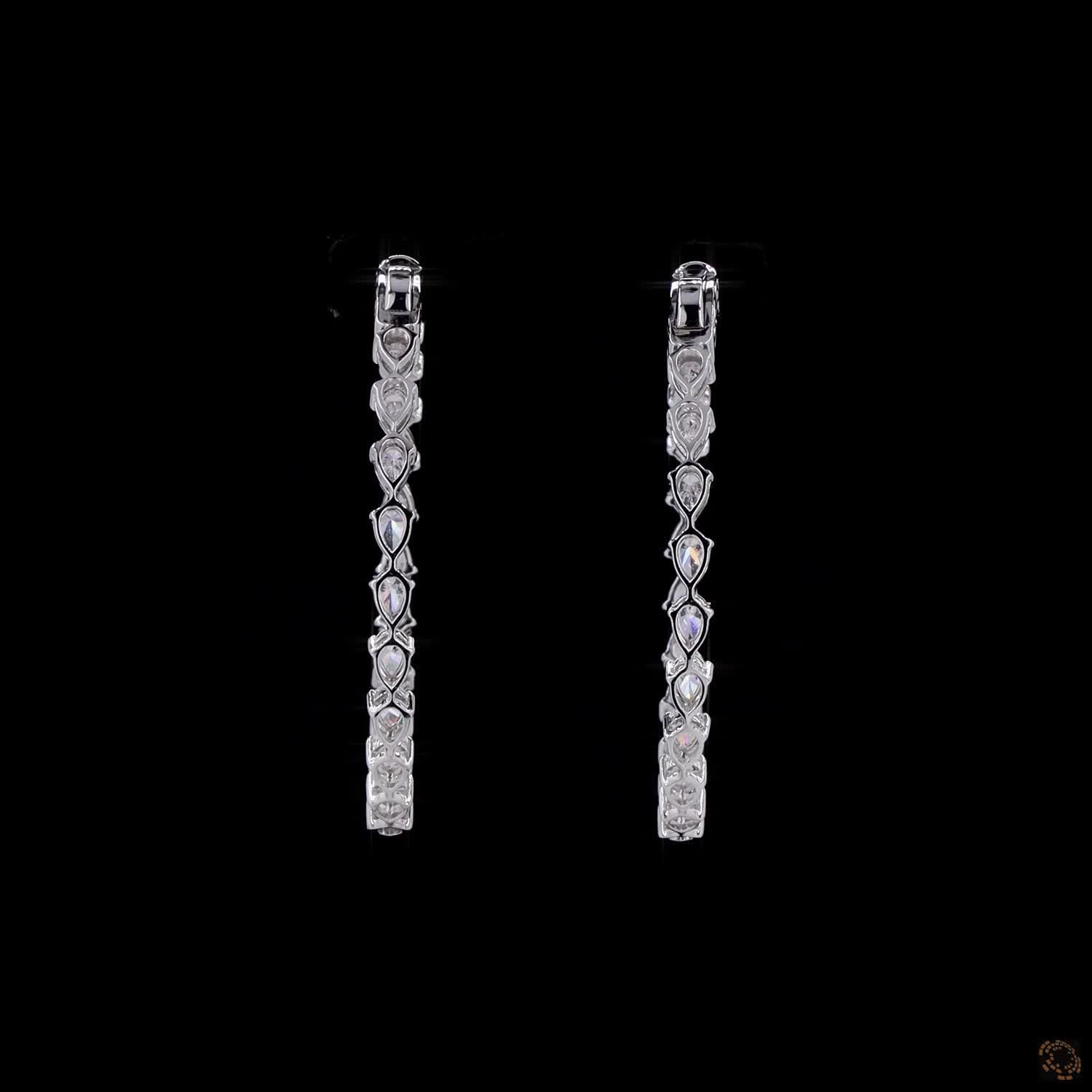 4.44 Ct Lab Grown Diamond Hoop Earrings
