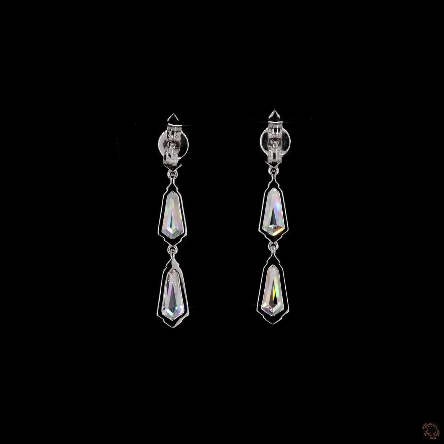 3.97 Ct Diamond Drop Earrings in Platinum with Lab Grown