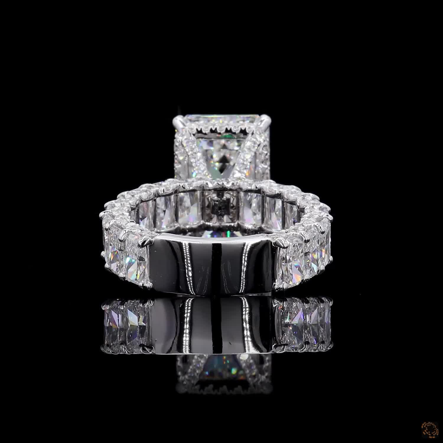24.41 Ct Emerald Cut Lab Grown Diamond Proposal Ring 