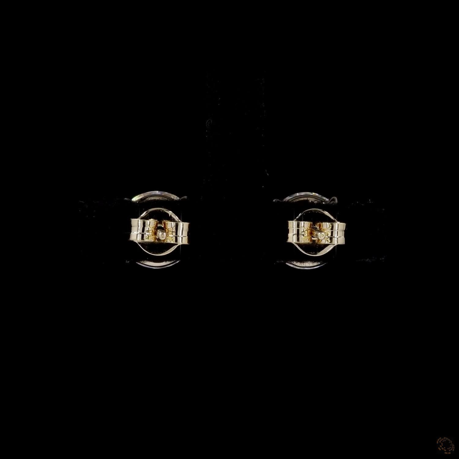 4.05 Ct Solid 14K Yellow Gold Round Brilliant Cut Diamond Stud Earrings – Classic 4-Claw Solitaire Basket Studs
