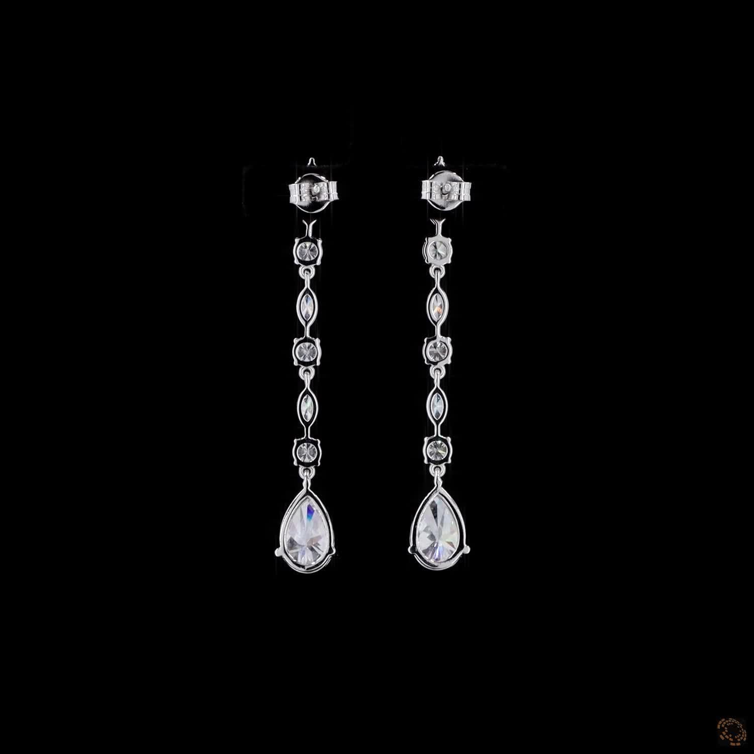 5.66 Ct Multi-Shape Earrings 14K White Gold