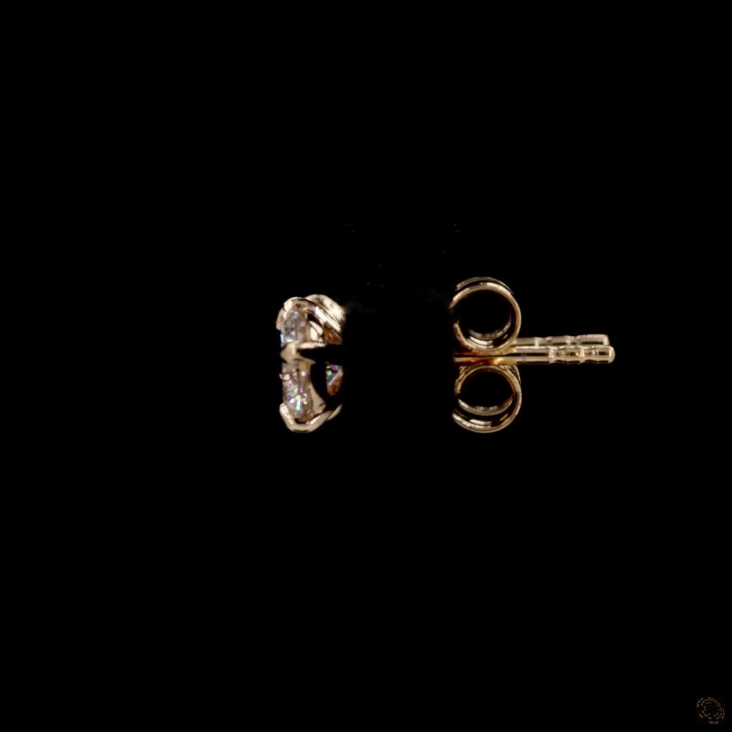 0.93 Ct Solid 14K Yellow Gold Round Brilliant Diamond Stud Earrings Solitaire 4-Prong