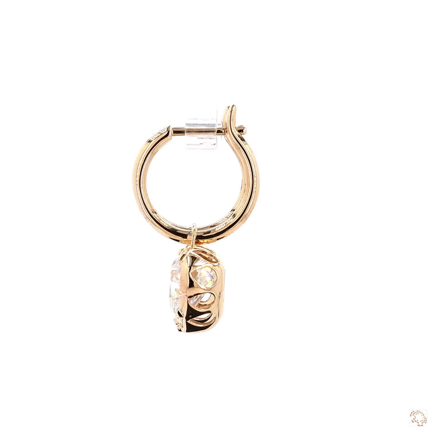 6.14 Ct Minimalist Heart Diamond Georgian Earring | Everyday Gold Dangle Earrings