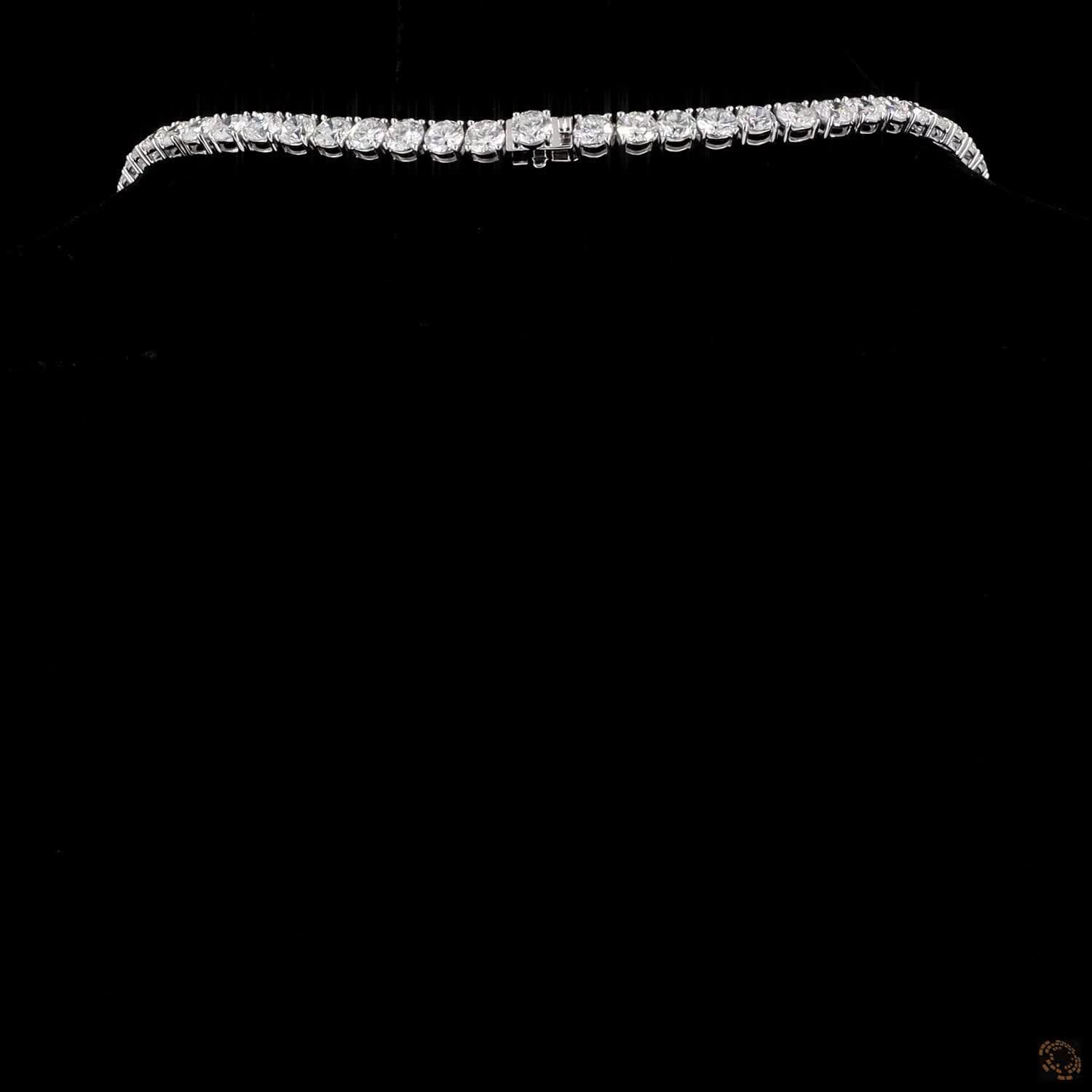 46.66 Ct Single continuous row of uniform round brilliant-cut diamonds