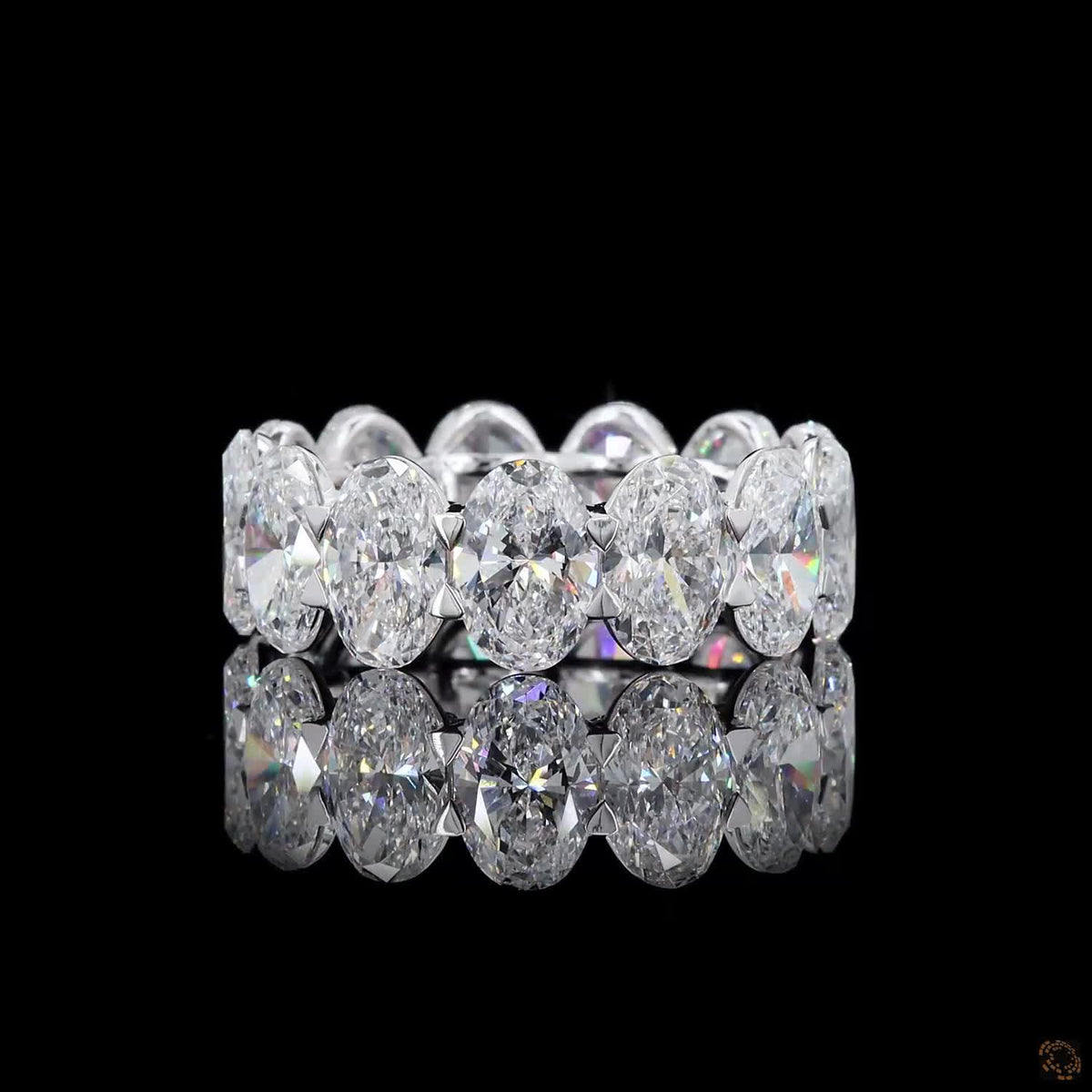 13.43 Ct Luxury Oval Cut Diamond Eternity Band | Stackable Wedding & Anniversary Ring
