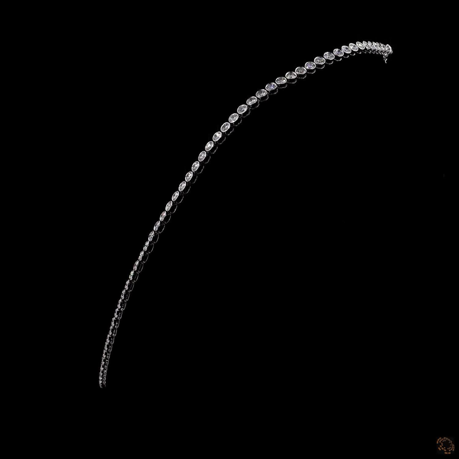 12.73 Ct Full Bezel Round Lab-Grown Diamond Eternity Riviera Necklace (Copy)