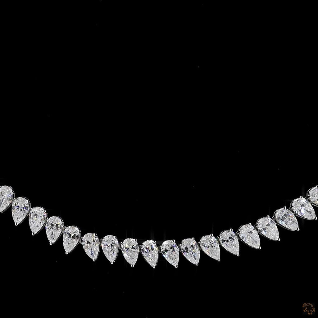 20.16 Ct Luxury Pear Shape Diamond Tennis Necklace for Women | White Gold Wedding Jewelry