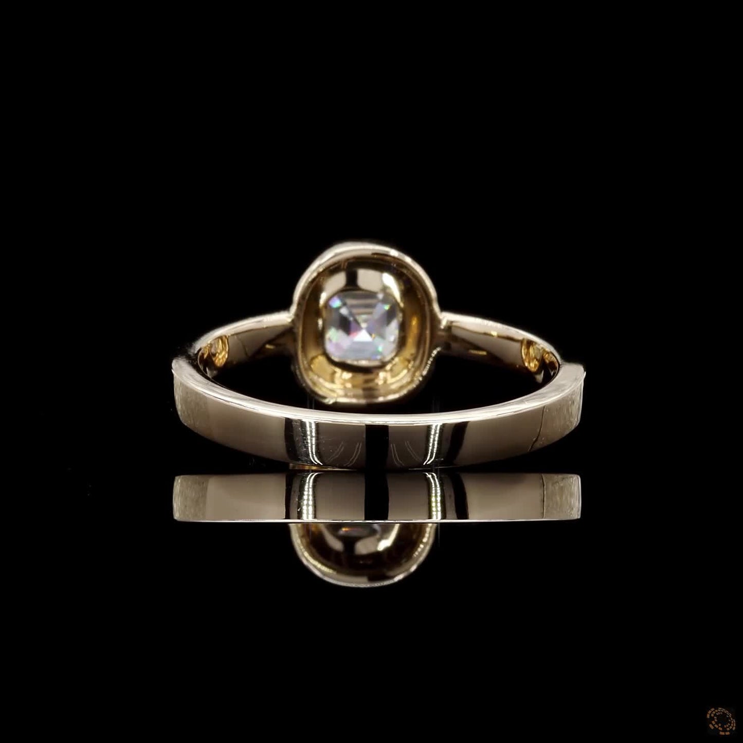 0.53 Ct ASSCHER SOLITAIRE DIAMOND ENGAGEMENT RING