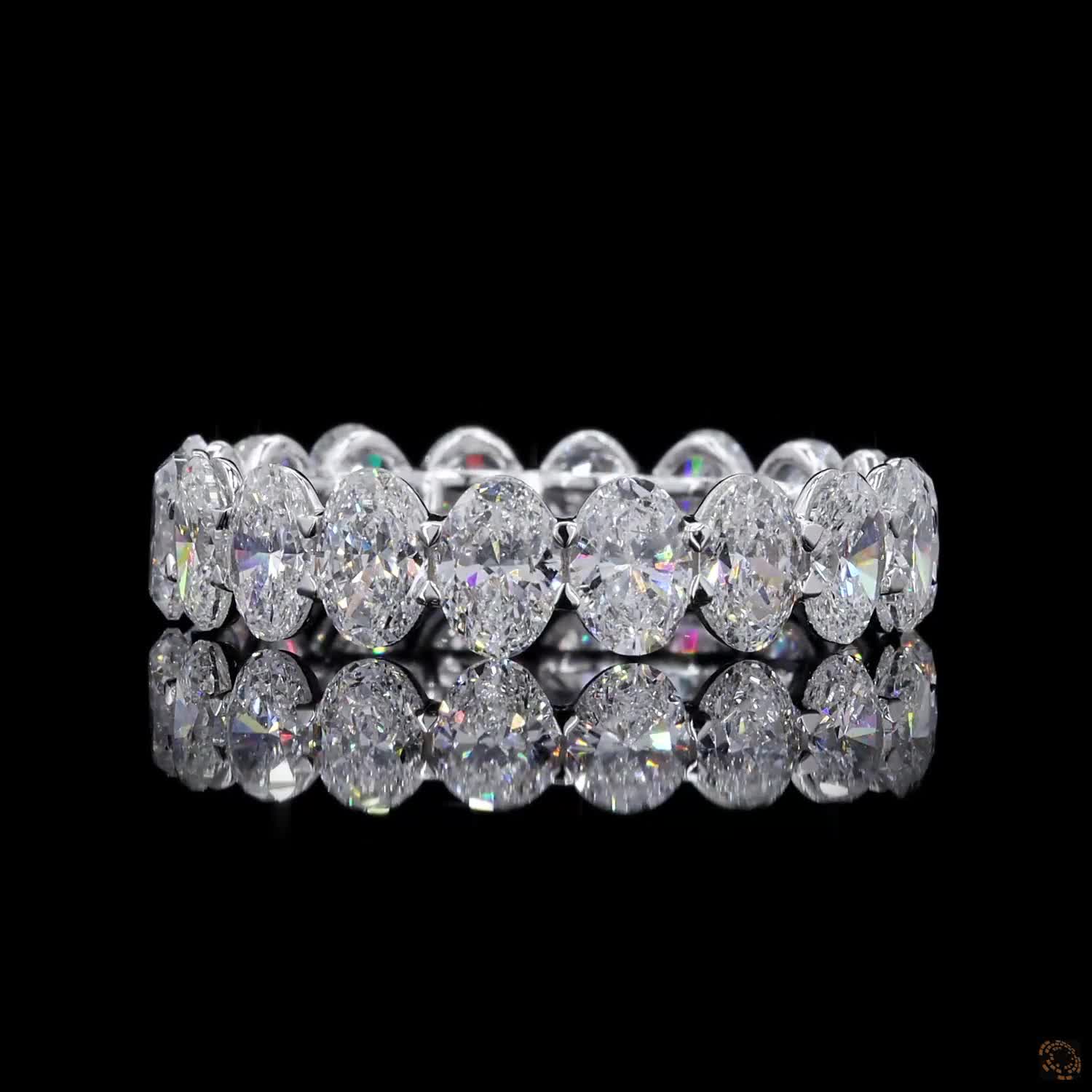 4.83 Ct Oval Cut Diamond Eternity Band | Full Eternity Wedding Ring | White Gold Anniversary Band
