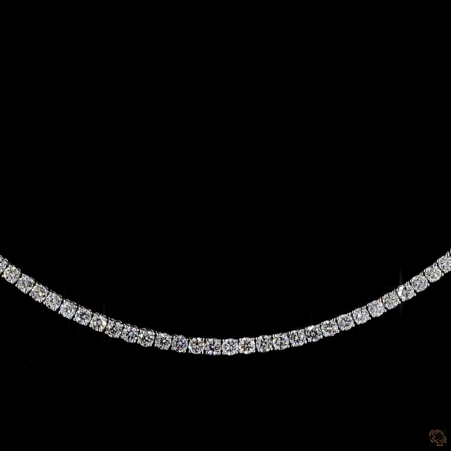 6.98 Ct Delicate Graduated Round Lab-Grown Diamond Tennis Choker in Platinum Finish