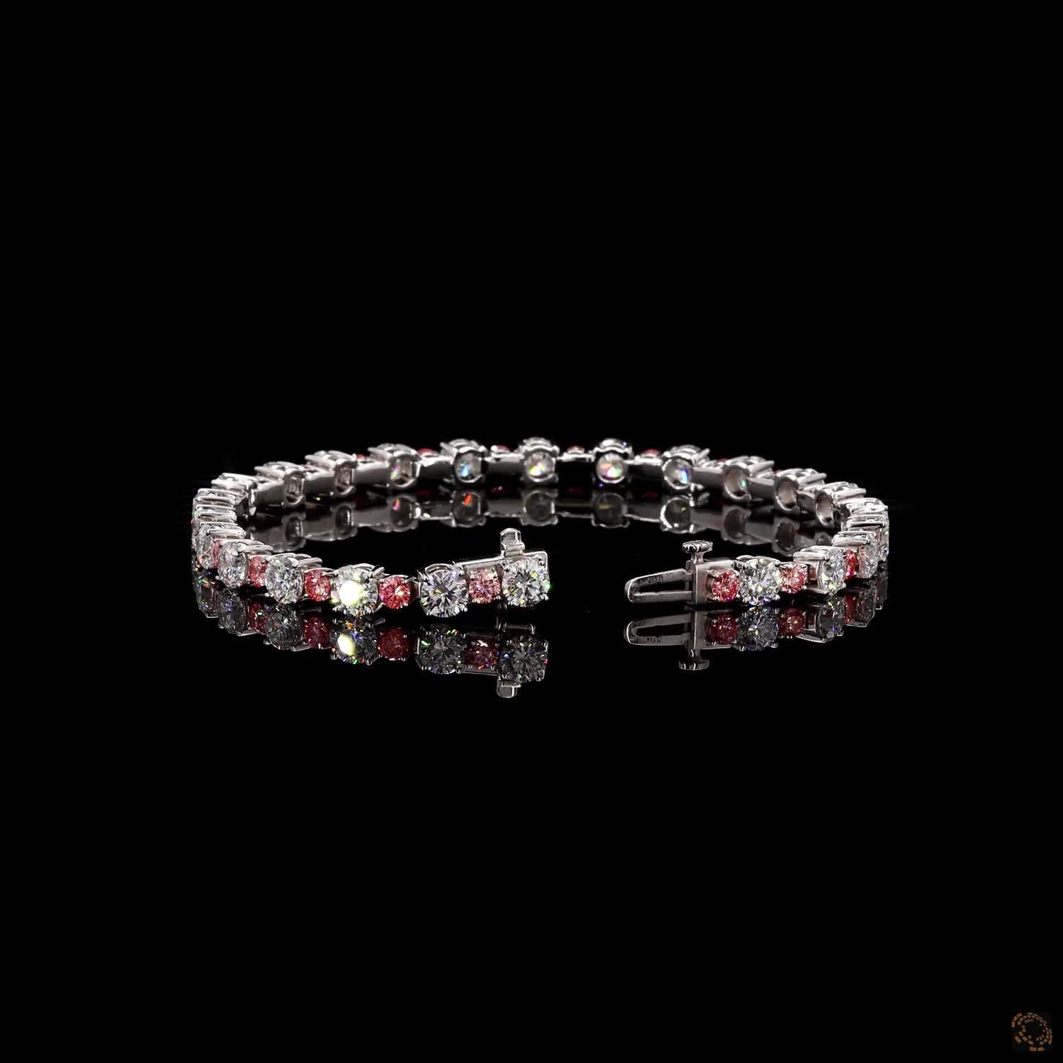 9.43 Cts 14K WHITE GOLD Round Shape Tennis Bracelet