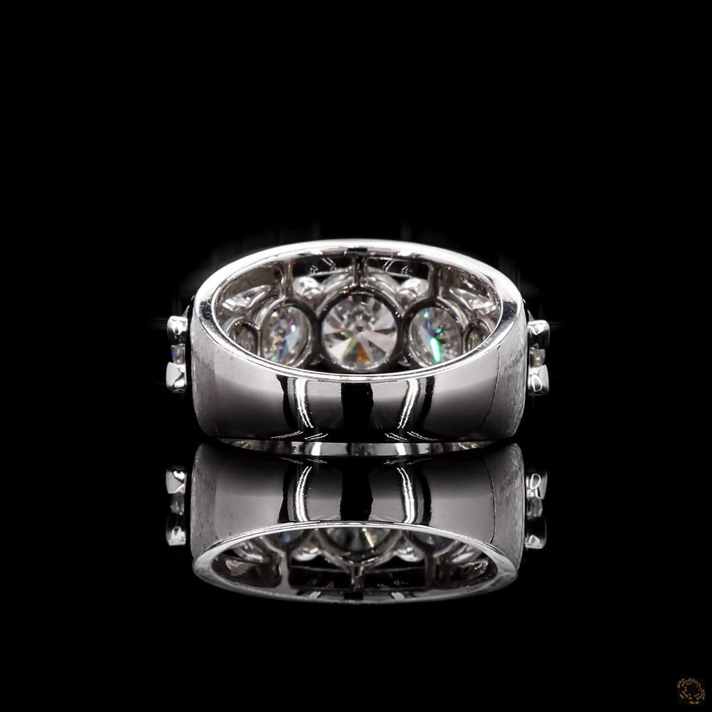 4.00 Ct Round Brilliant Cut Triple Row Eternity Wedding Ring