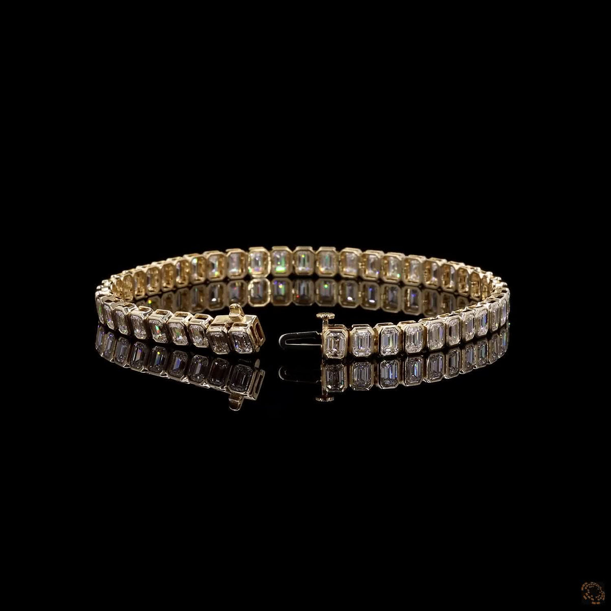 10.07 Ct Elegant Emerald-Cut Crystal Tennis Bracelet for Women – Classic Rectangular Stone Link Bracelet
