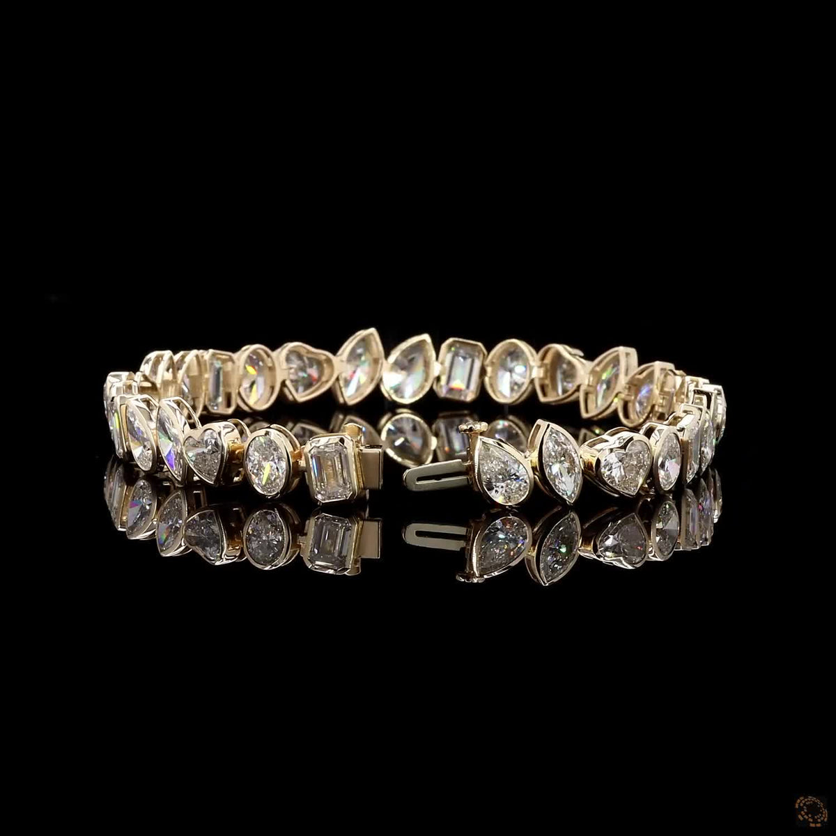 16.82 Ct Elegant Teardrop Tennis Bracelet for Women | Gold-Tone Sparkling Bracelet