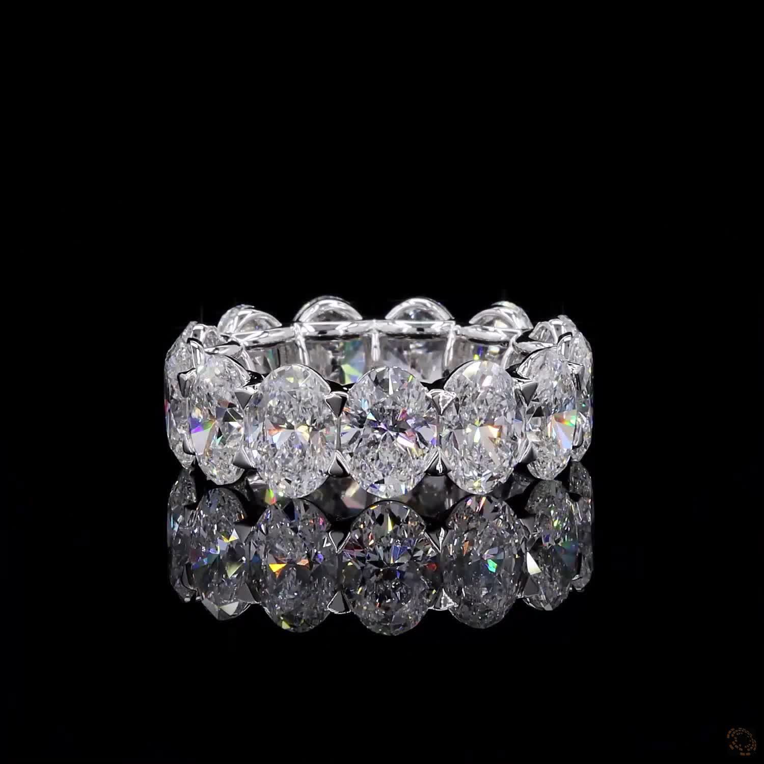 9.59 Ct Oval Cut Vertical North-South orientation around the band
