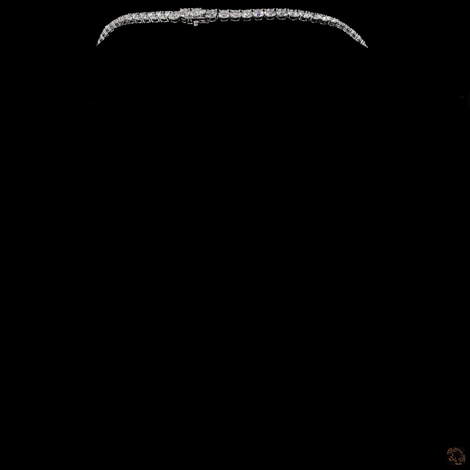 45.06 Ct Single Row Graduated Round Cut Diamond White Gold Tennis Chain