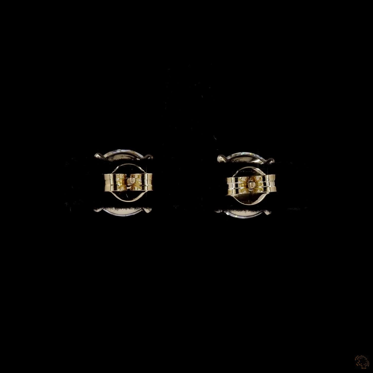 5.02 Ct Solid 14K Yellow Gold Round Brilliant Cut Diamond Stud Earrings – Classic 4-Prong Double-Claw Solitaire Studs