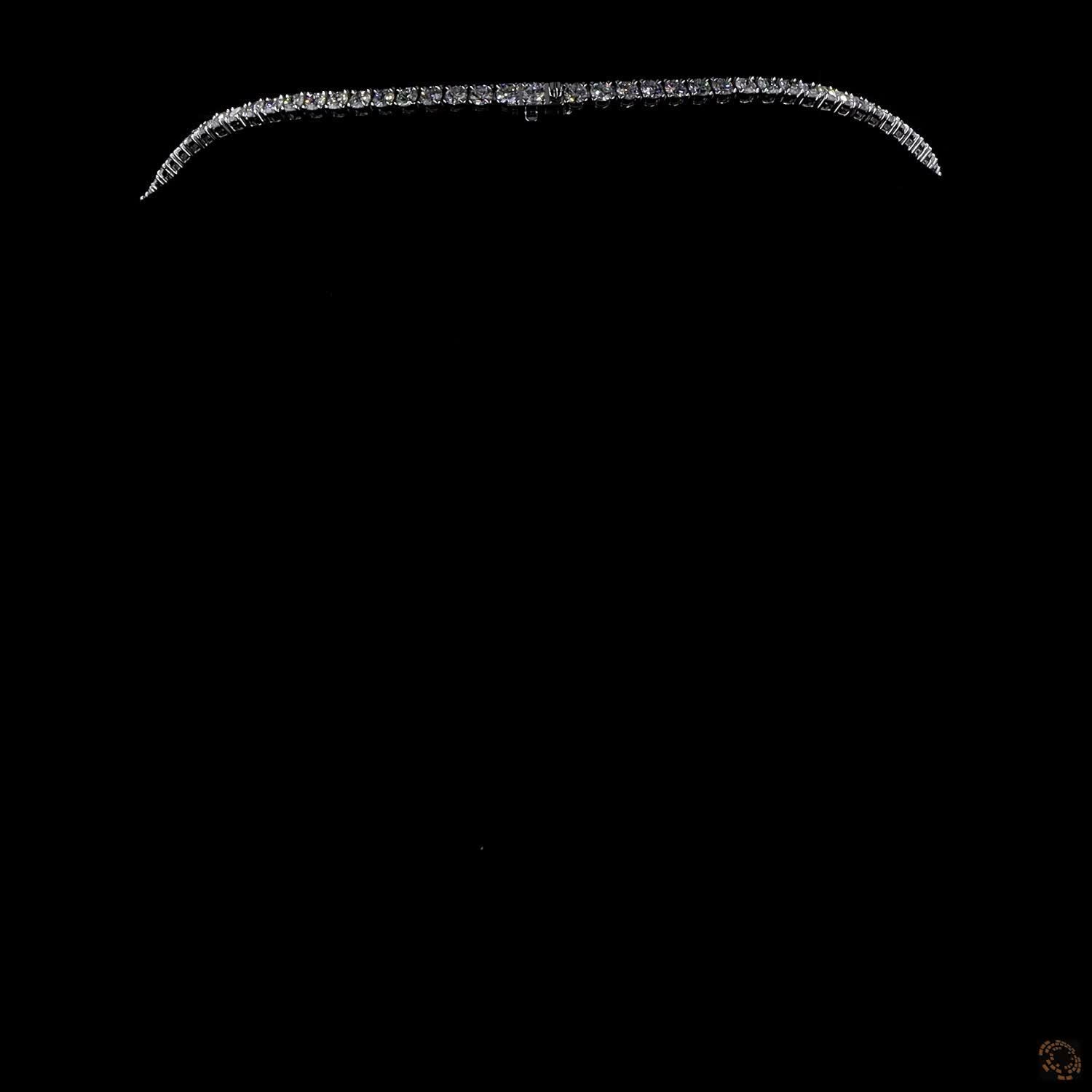 27.80 Cts 14K WHITE GOLD Round Shape Tennis Necklace