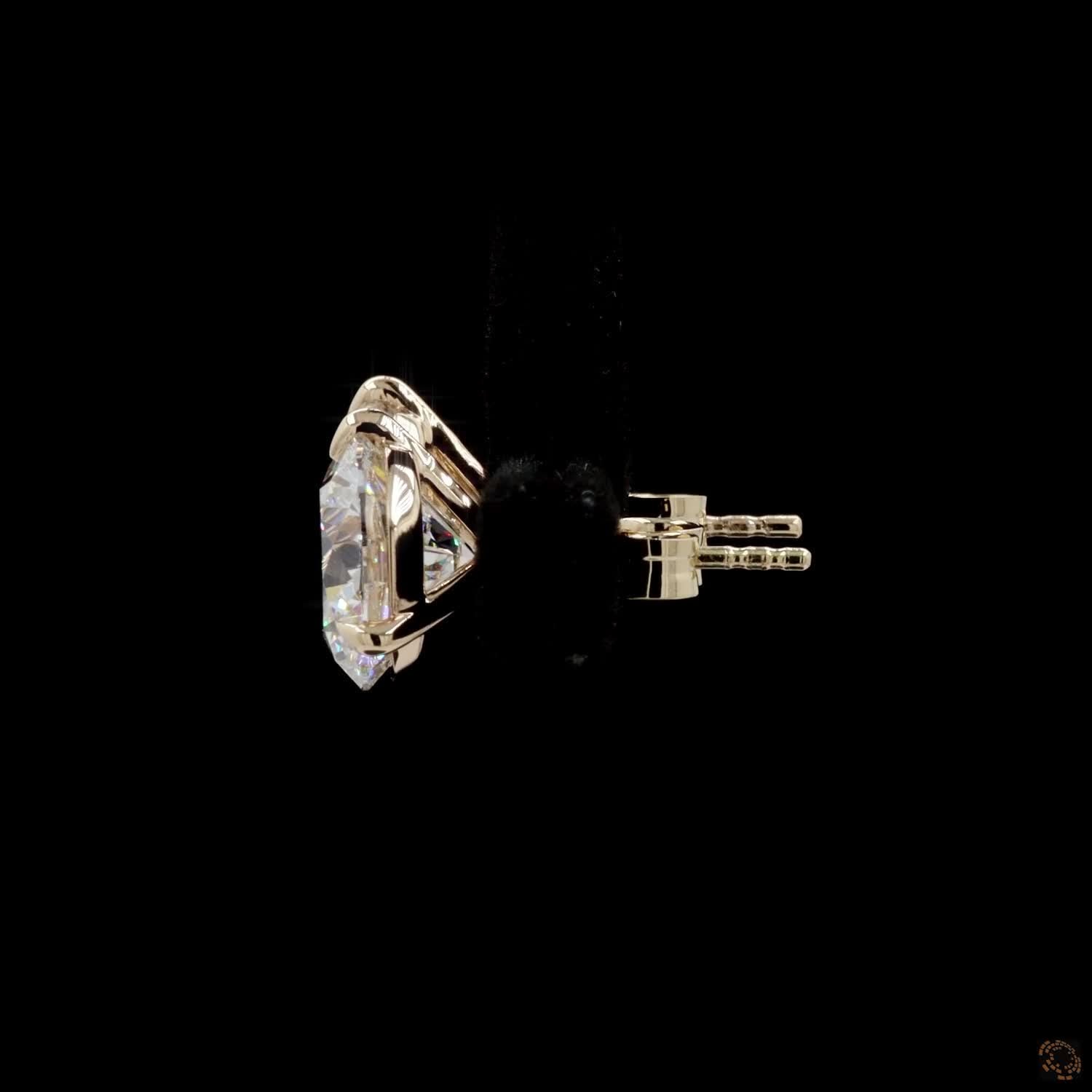 5.08 Ct Classic Round Diamond Solitaire Studs in White Gold