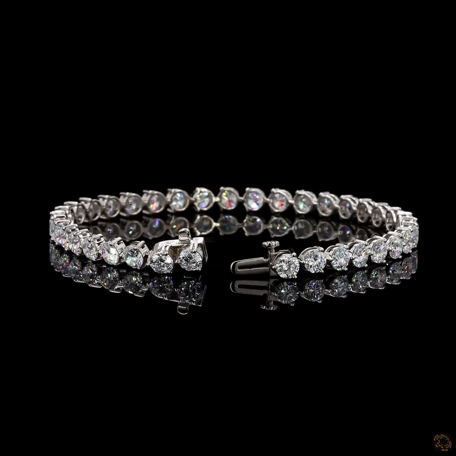 9.58 Ctw Classic Brilliance Diamond Tennis Bracelet 3 Prong Straight