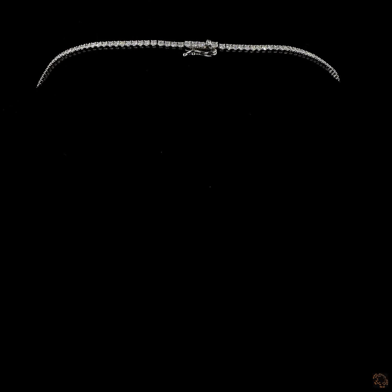 9.18 Cts 14K WHITE GOLD Round Shape Tennis Necklace