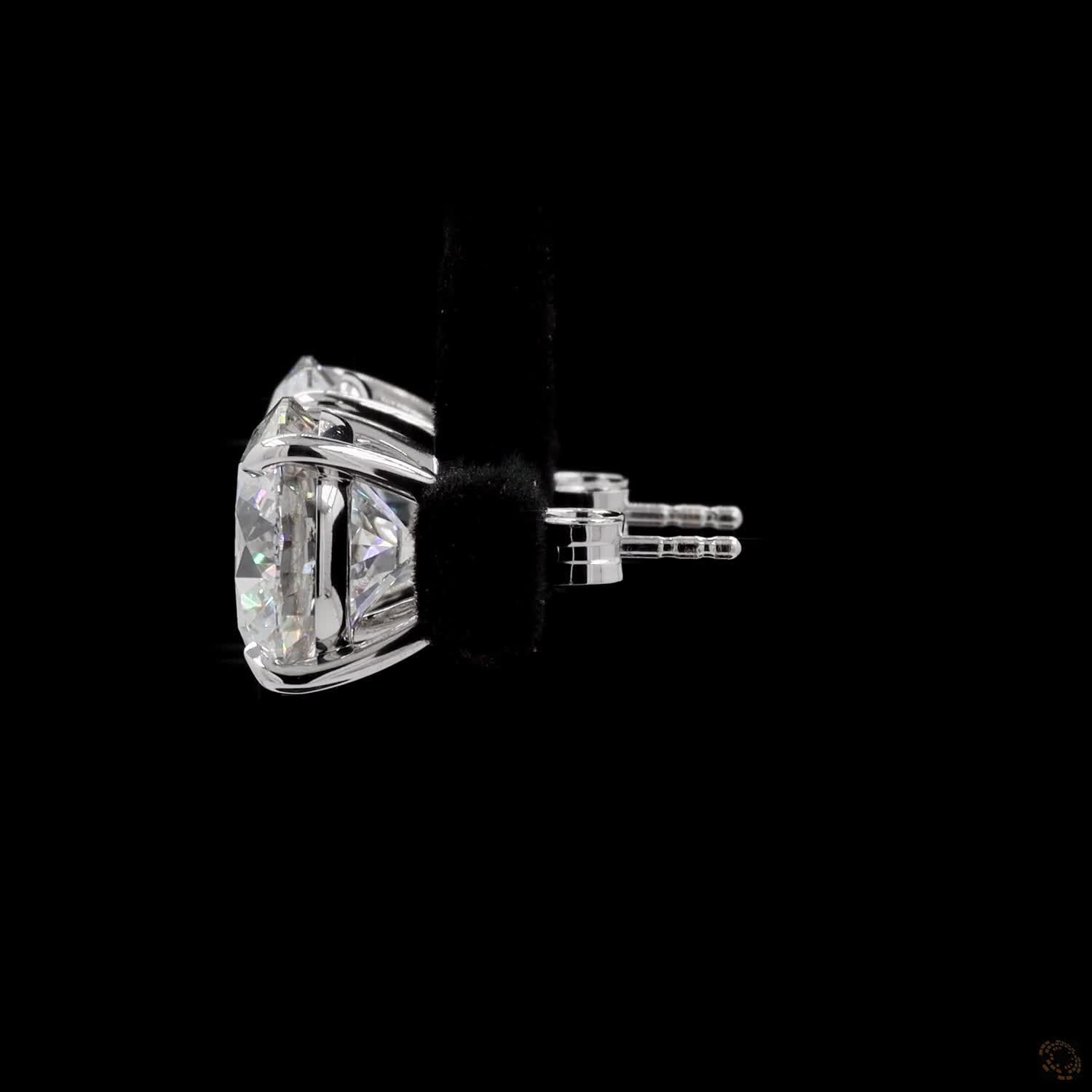 10.5 Ct Modern Solid 14K White Gold Round Brilliant Cut Diamond Stud Earrings – Full Bezel Frame Solitaire Set