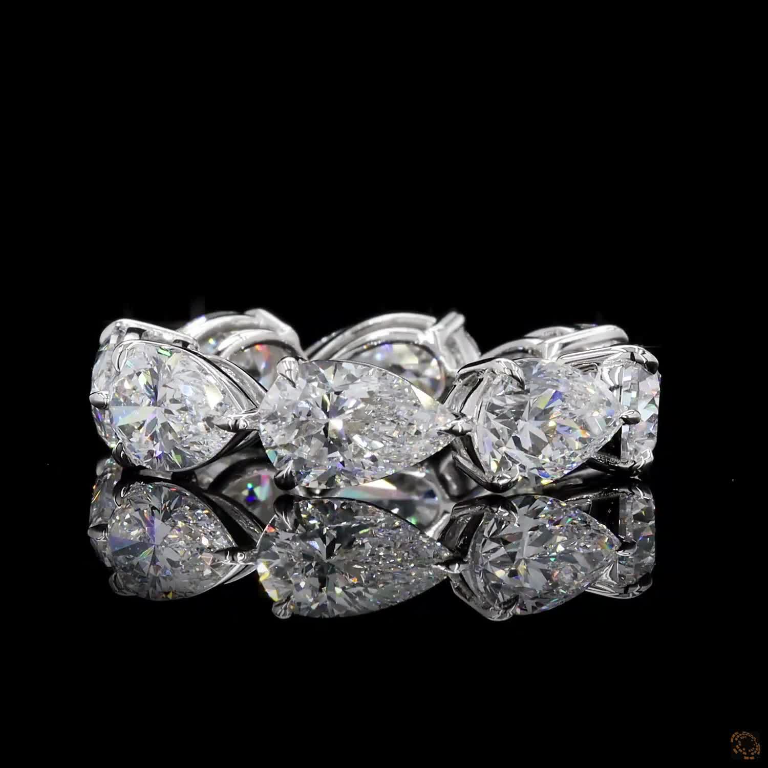 9.30 Ct Luxury Pear Shape Lab Grown Diamond Anniversary Ring | Fine Jewelry for Her