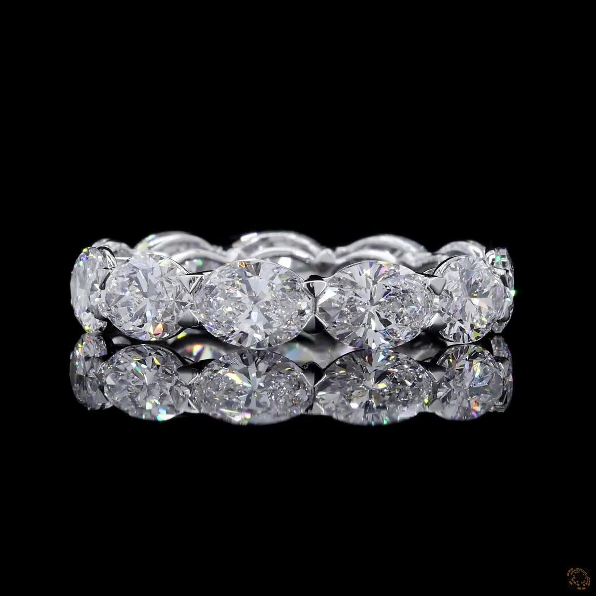 5.70 Ct Luxury Oval Diamond Full Eternity Band | White Gold Anniversary Ring for Her