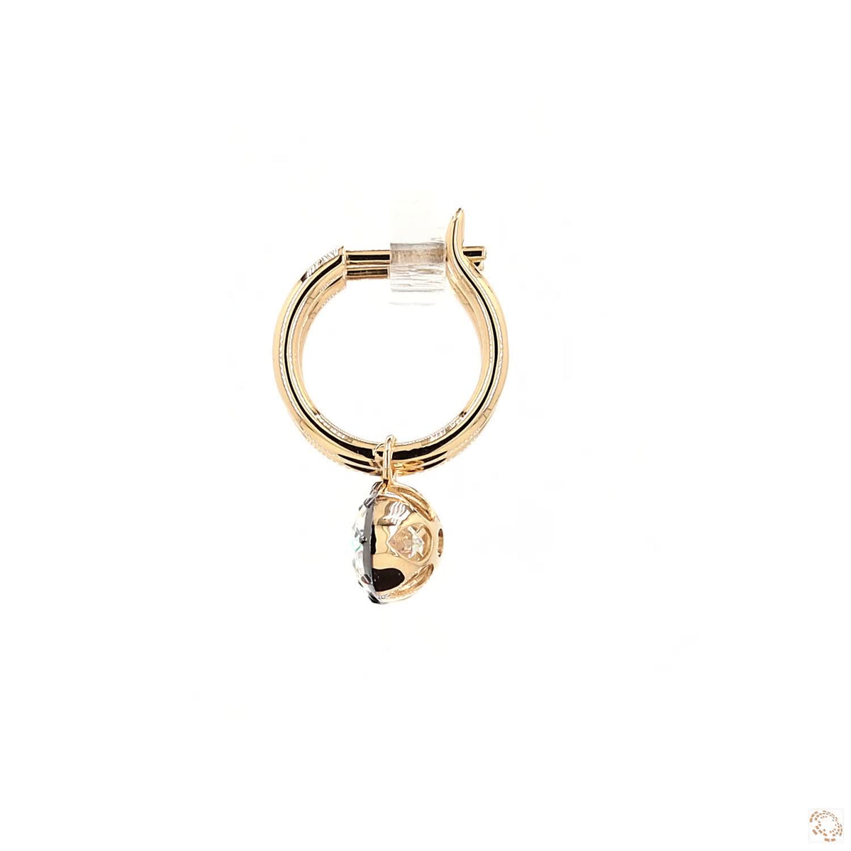 4.27 Ct Brilliant Oval Cut solitaire stone set horizontally in a sleek East-West orientation within a dark-finished, contrast bezel rim