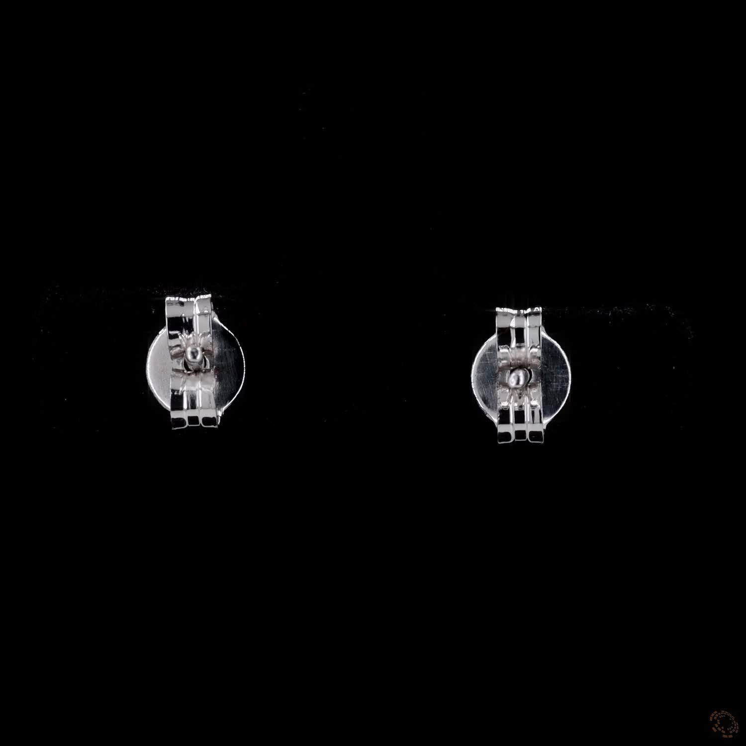 0.54 ct Solid 14K White Gold Round Brilliant Cut Diamond Stud Earrings – Full Bezel Solitaire Studs